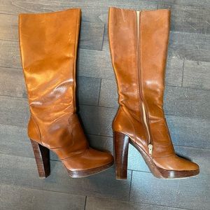 Micheal Kors Leather Camel Boots